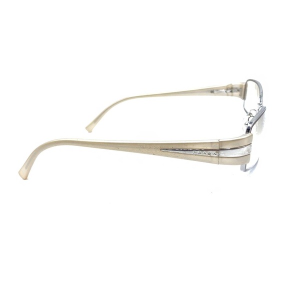 Prada VPR 66H 3BQ-1O1 Silver Beige Rectangle Eyeglasses Frames 52-16 135 Italy - Picture 4 of 12